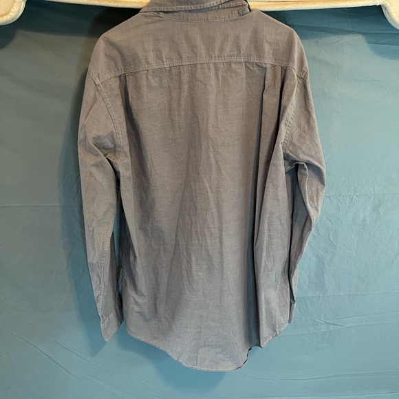 Mens Large (42-44) FADED GLORY BLUE AND WHITE TINY PIN STRIPED LONG SLEEVED - Picture 5 of 6